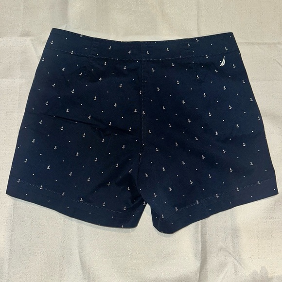 Nautica Women's Navy Shorts with White Anchor Detail Size 6 - Picture 2 of 4